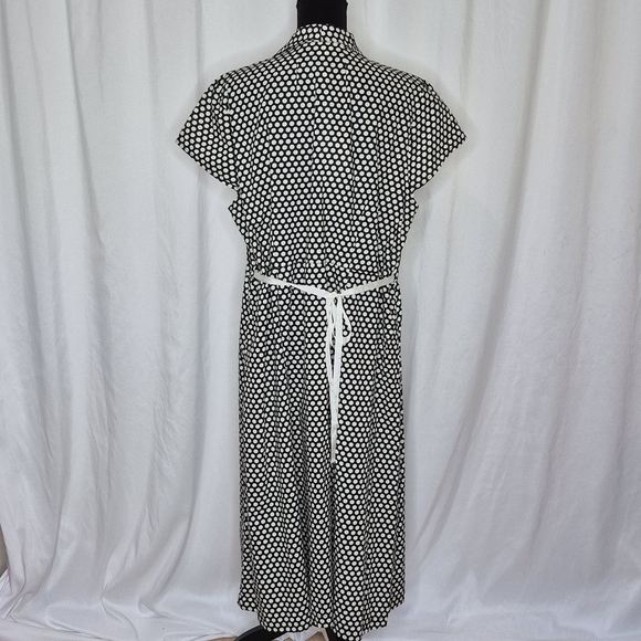 April Cornell Cotton Cap Sleeve 1/2 Button-Front w/ Collar Polka-Dot Dress - 3X - Picture 4 of 12